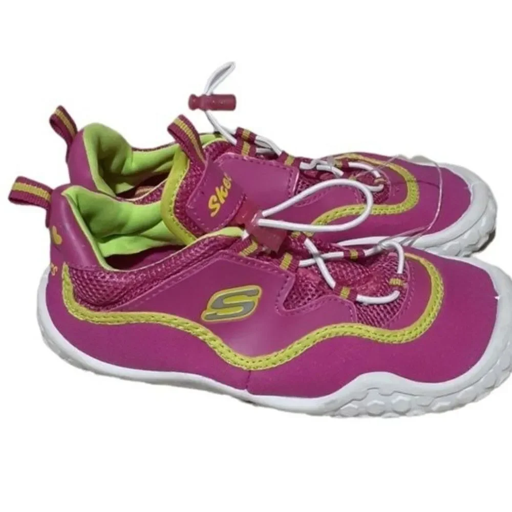 NWOT Skechers Youth Girl's Summer Water Beach Shoes  Pink Lime Green Sz 2